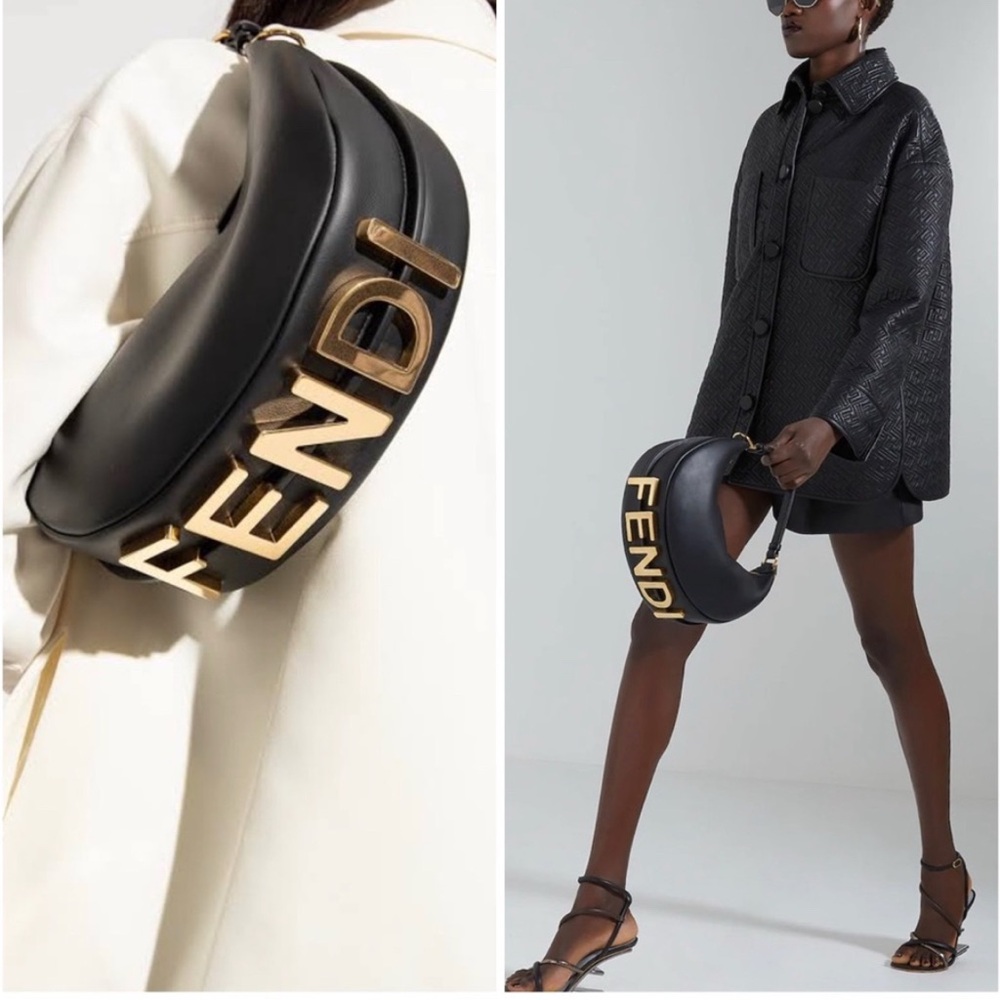 Fendi Black Fendigraphy Bag with Gold Hardware